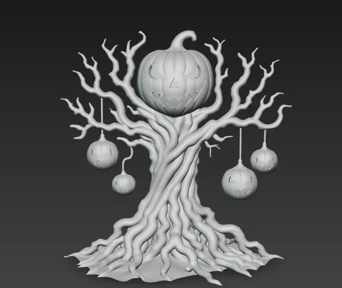 Haunted Pumpkin Tree 3D Halloween Model 3D print model_2