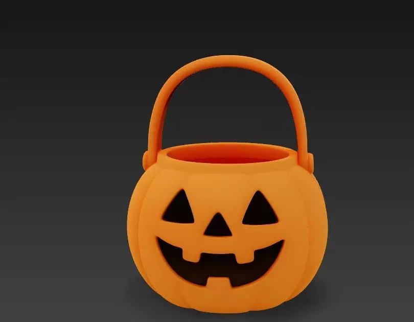 Trick-or Treat Pumpkin Basket 3D print model_1