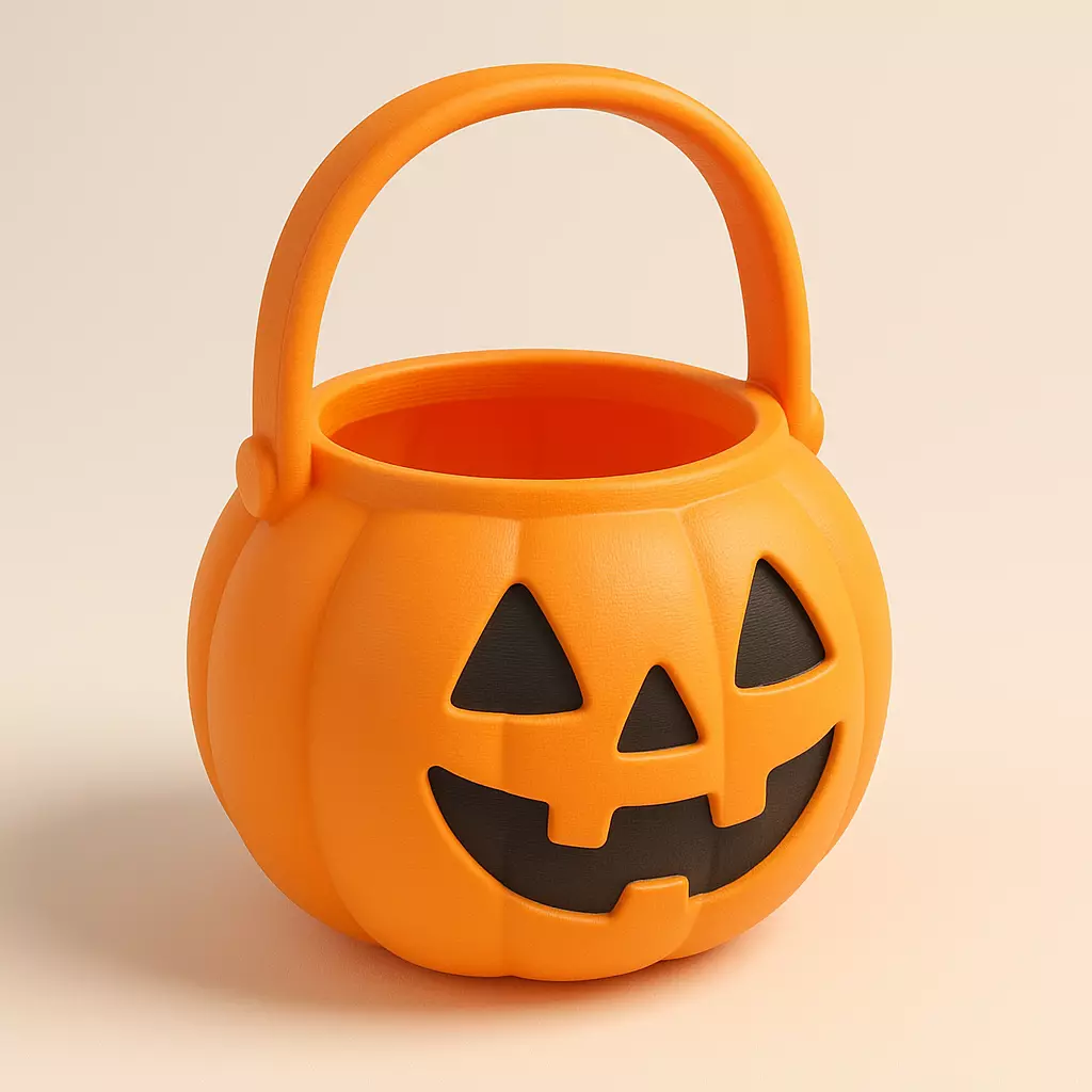 Trick-or Treat Pumpkin Basket 3D print model_0
