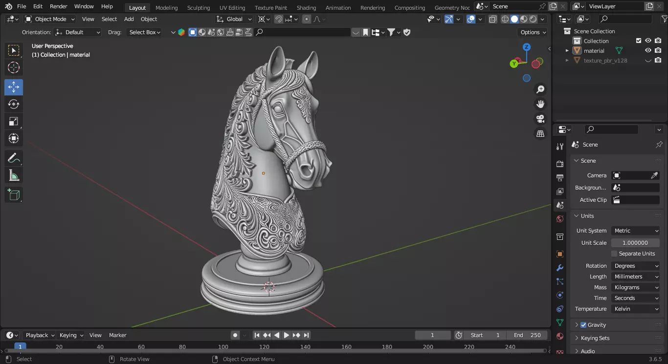 Royal Knight Chess Piece 3D print model_2