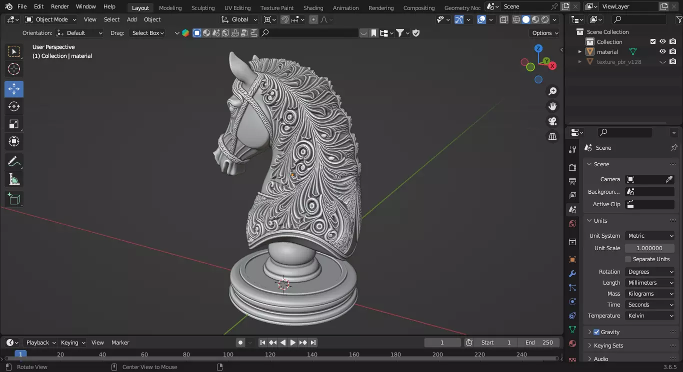 Royal Knight Chess Piece 3D print model_4