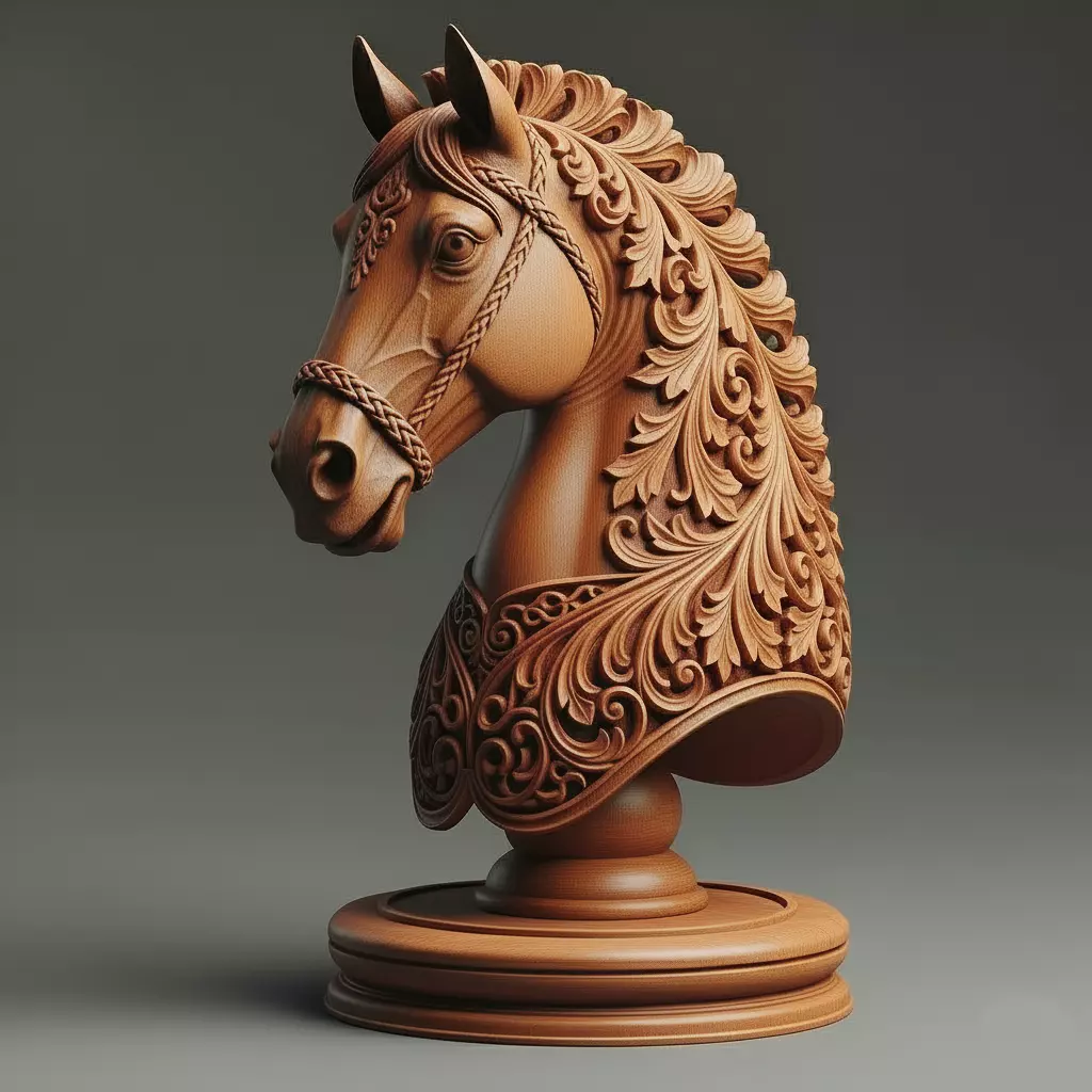 Royal Knight Chess Piece 3D print model_0