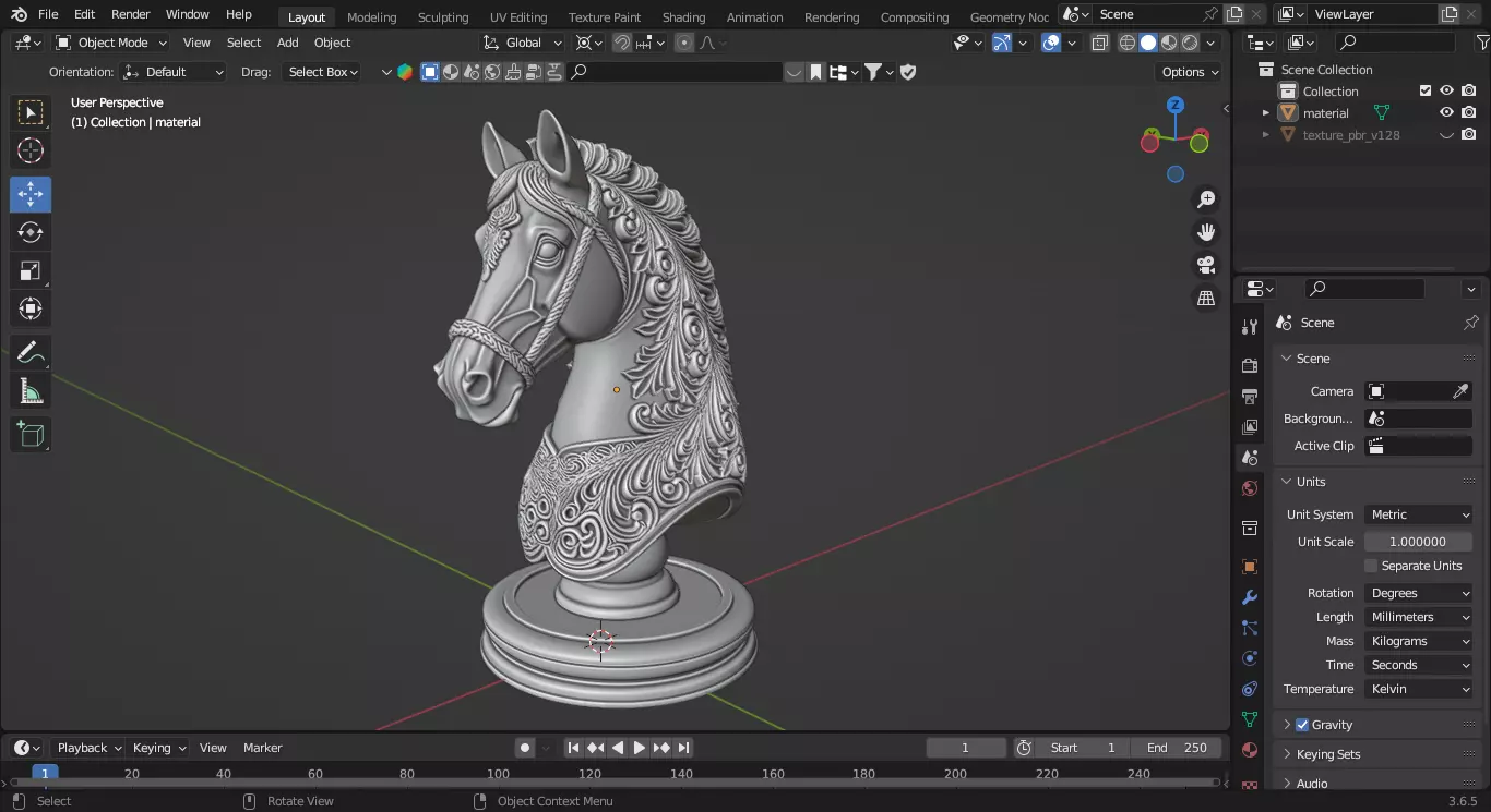 Royal Knight Chess Piece 3D print model_1