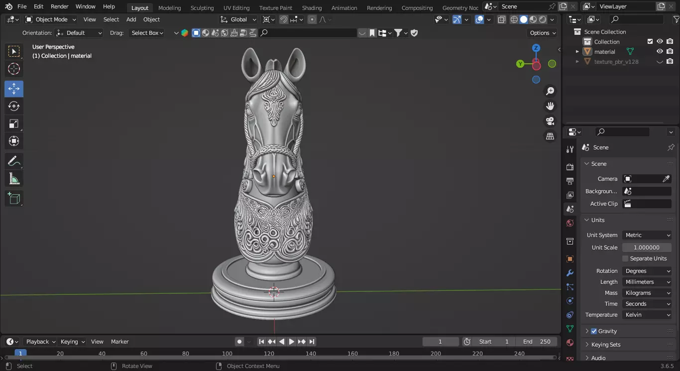 Royal Knight Chess Piece 3D print model_3
