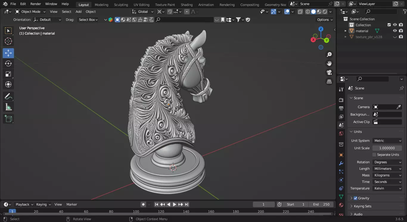 Royal Knight Chess Piece 3D print model_6