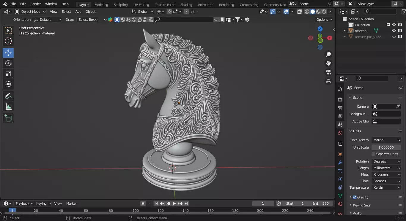 Royal Knight Chess Piece 3D print model_5