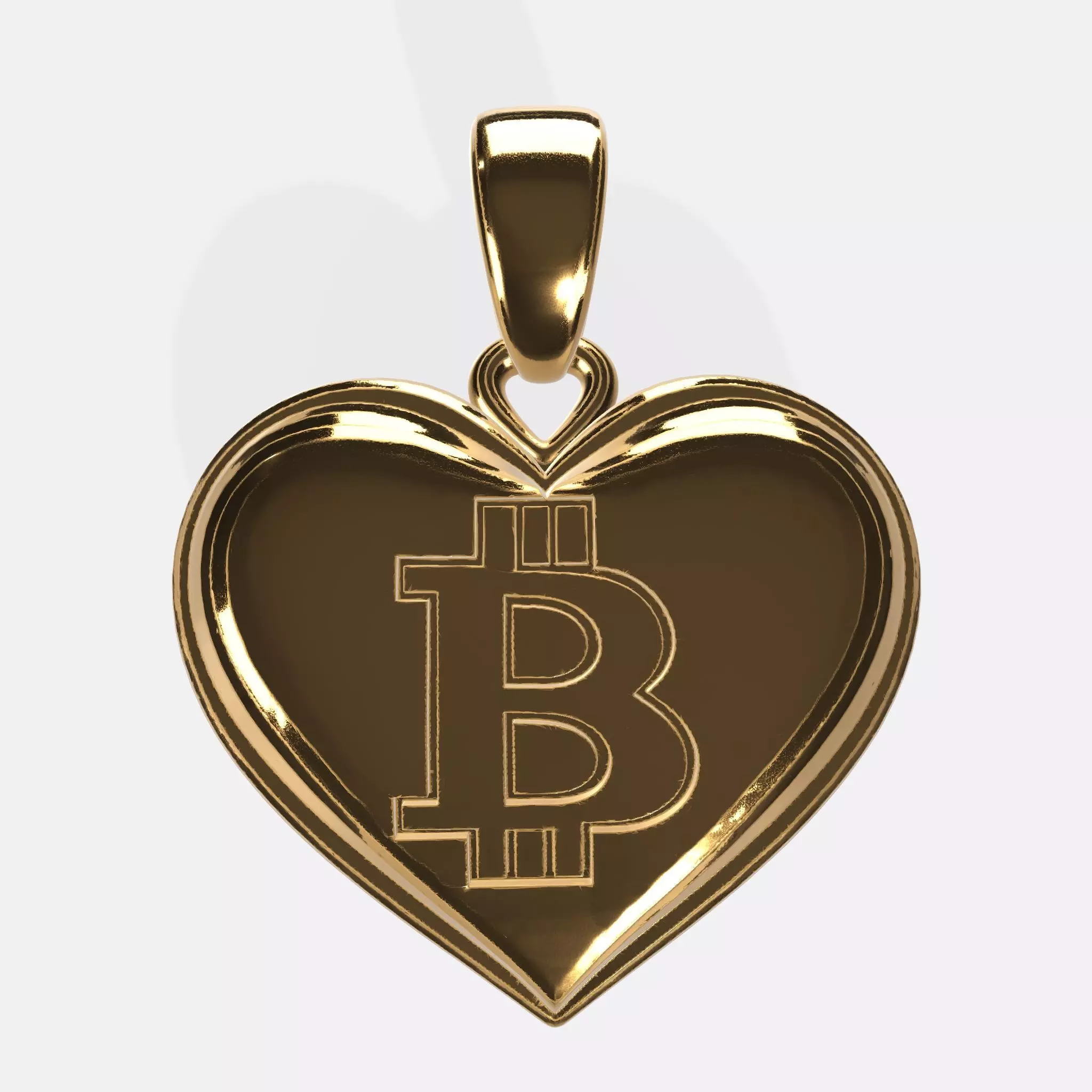 BTC Crypto Pendant Keychain 2 3D print model_0