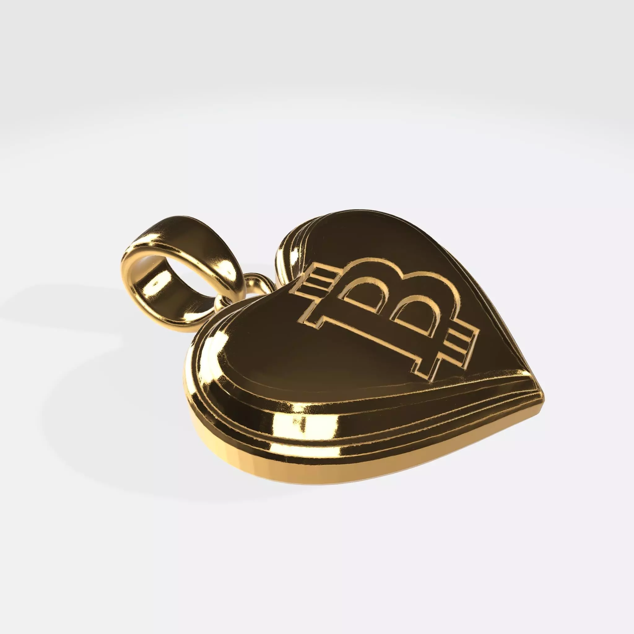 BTC Crypto Pendant Keychain 2 3D print model_1