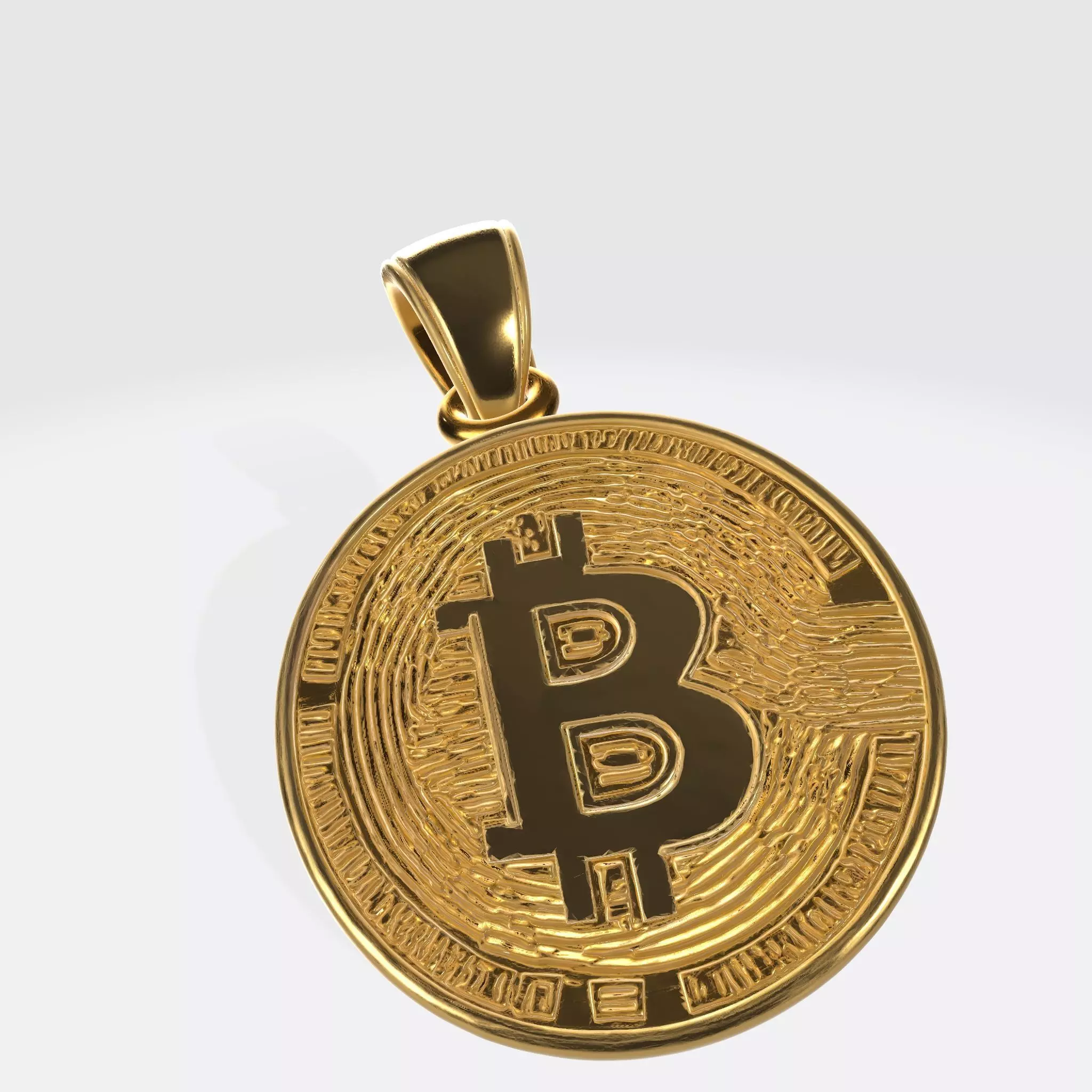 BTC Crypto Pendant Keychain 1 3D print model_0