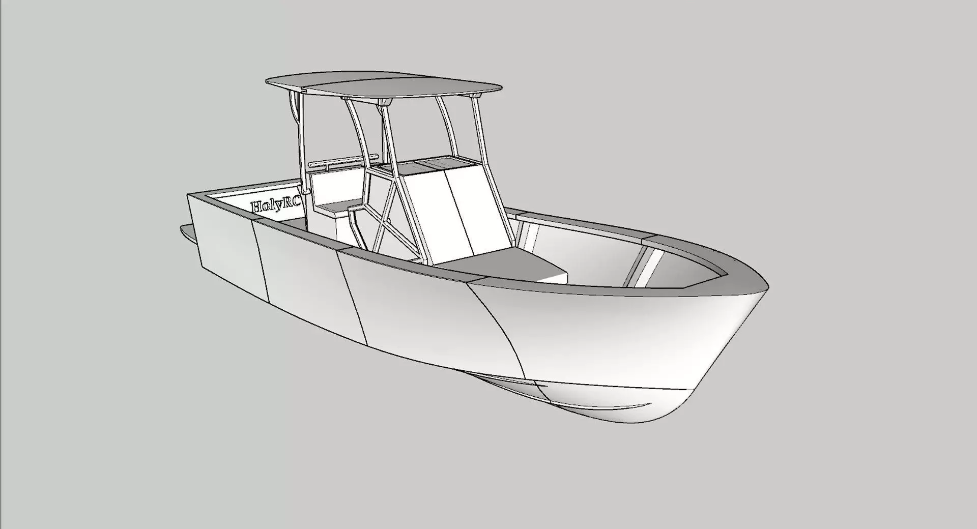 RC Center Console Fishing Boat 3D print model_0