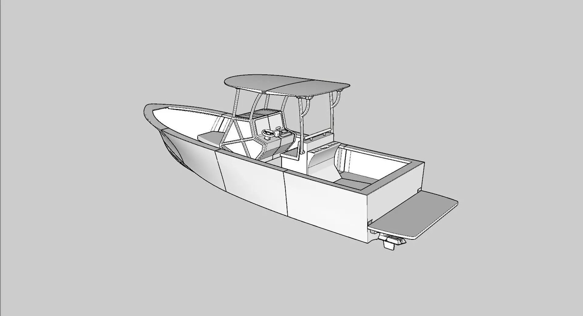 RC Center Console Fishing Boat 3D print model_13