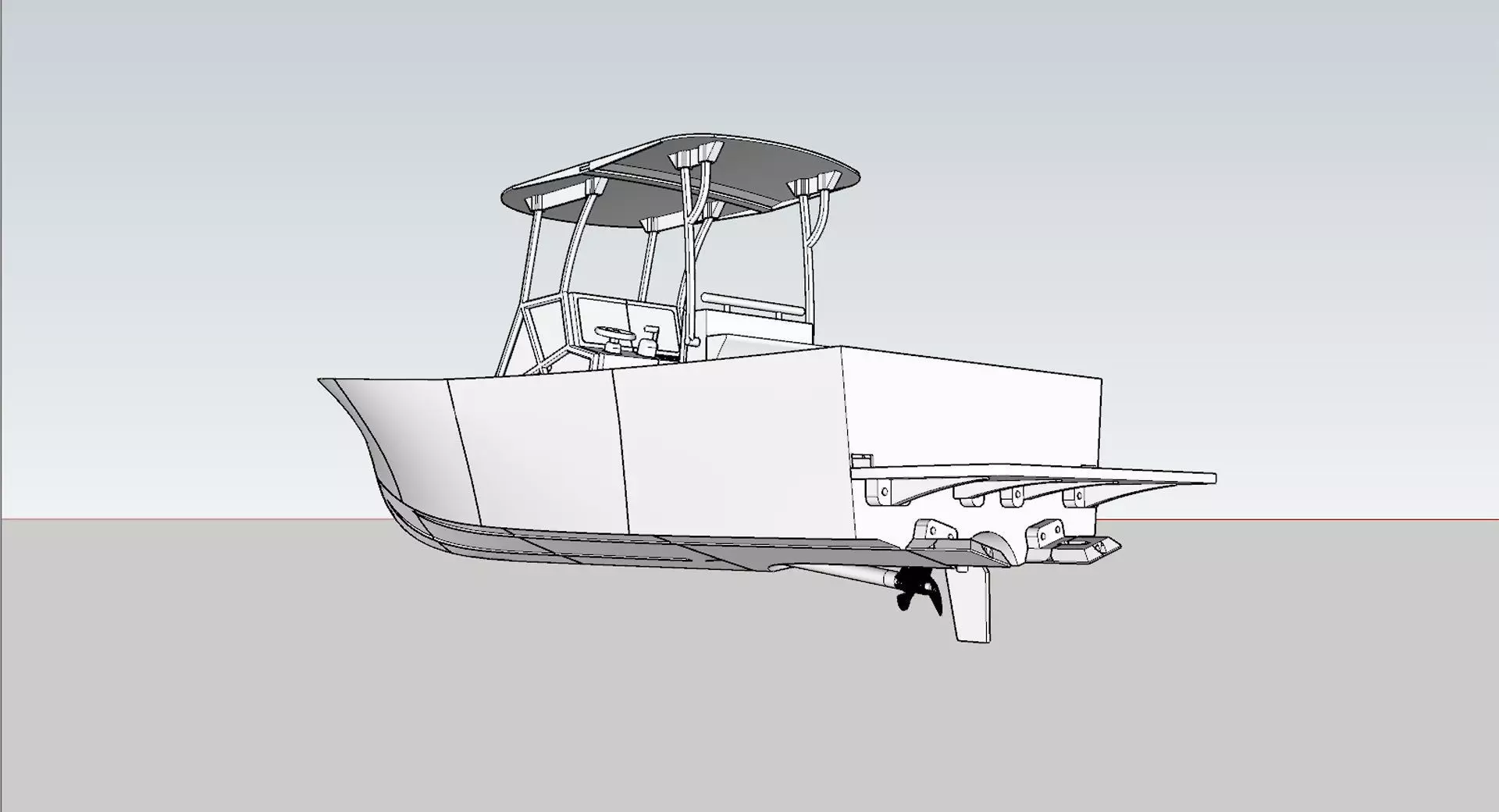RC Center Console Fishing Boat 3D print model_5