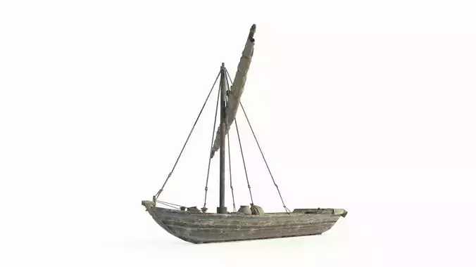 Ancient small sailboats and fishing boats
