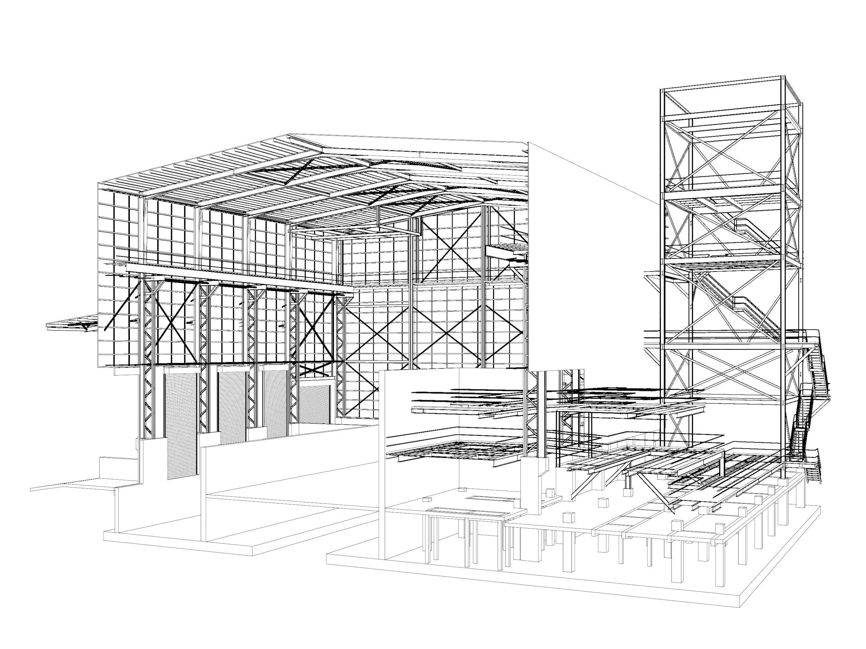 Industrial building in section cut 25i31 3D model_6