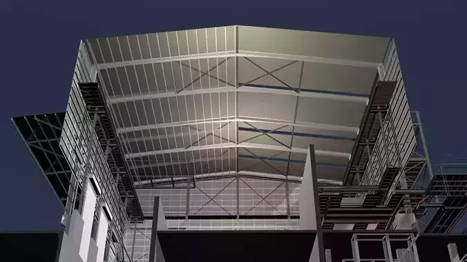 Industrial building in section cut 25i31 3D model