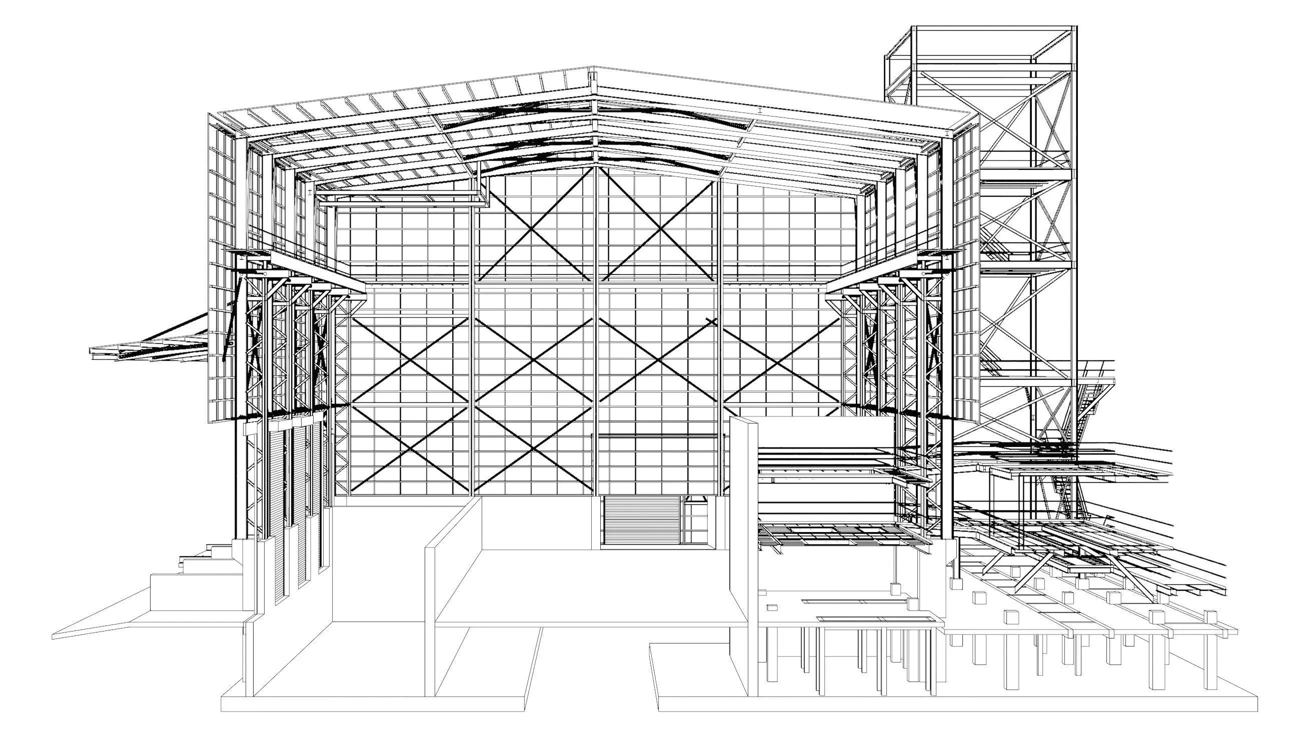 Industrial building in section cut 25i31 3D model_5