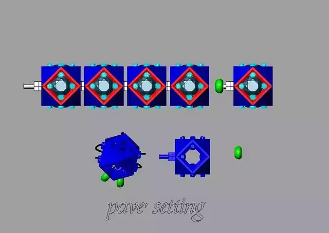 TENNIS ESAGONO pave setting armor 