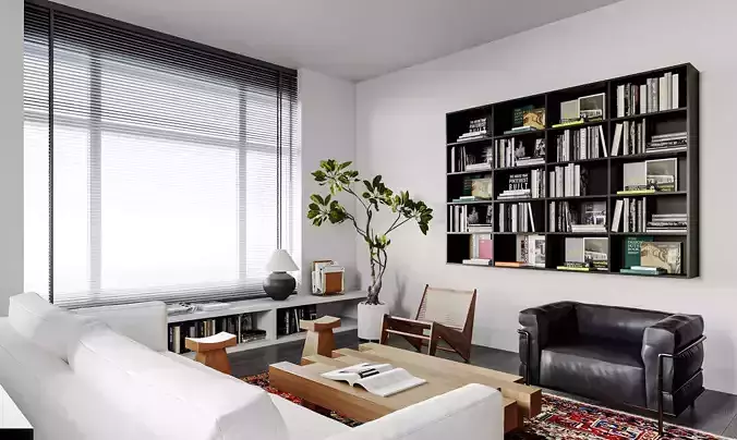 Modern living room dining room interior scenes 154