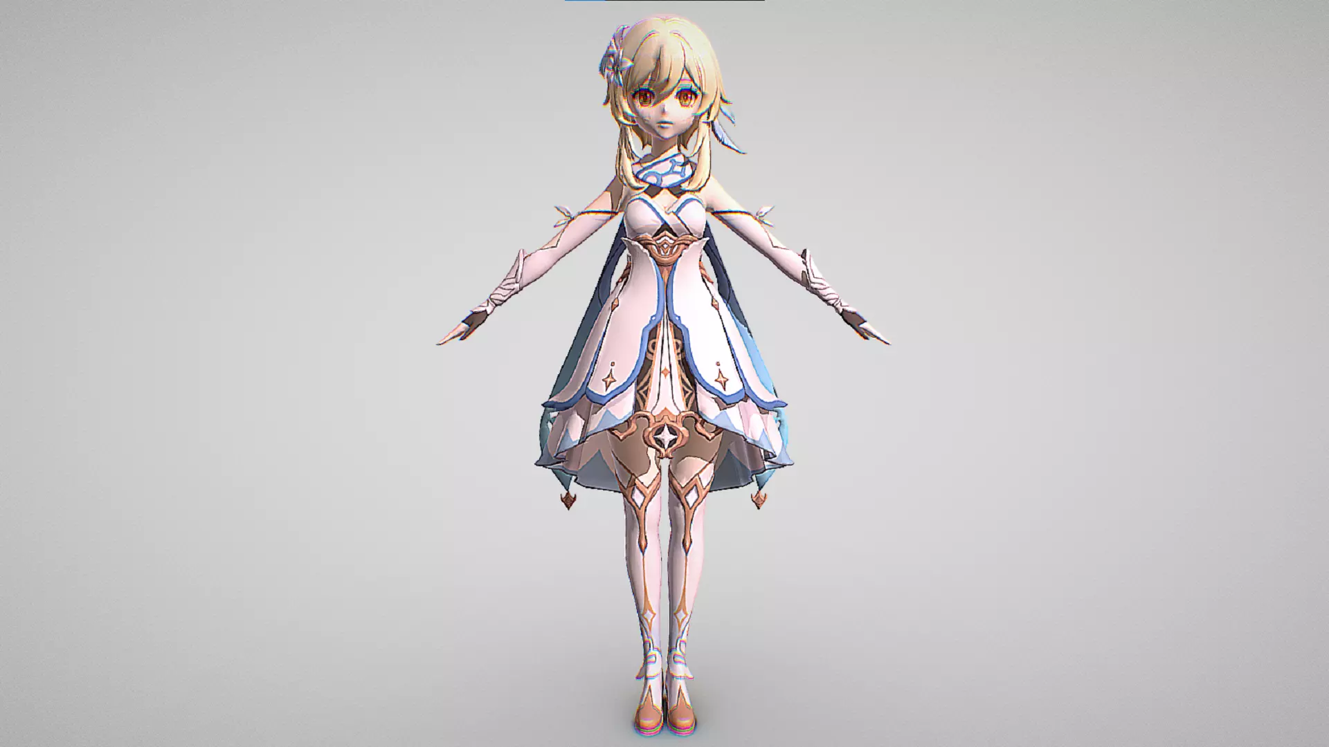 Lumine - Genshin Impact - Cute Anime Girl Character Low-poly 3D model_1