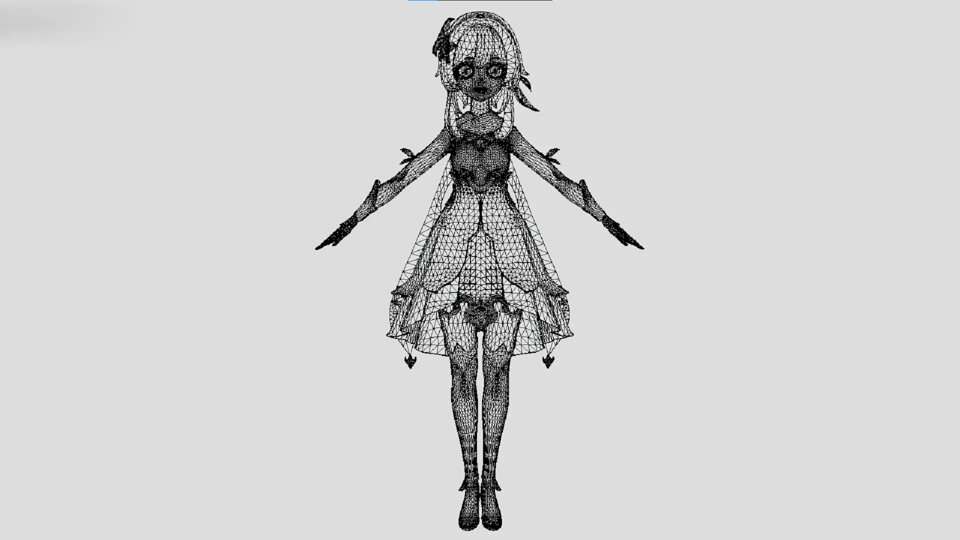 Lumine - Genshin Impact - Cute Anime Girl Character Low-poly 3D model_2