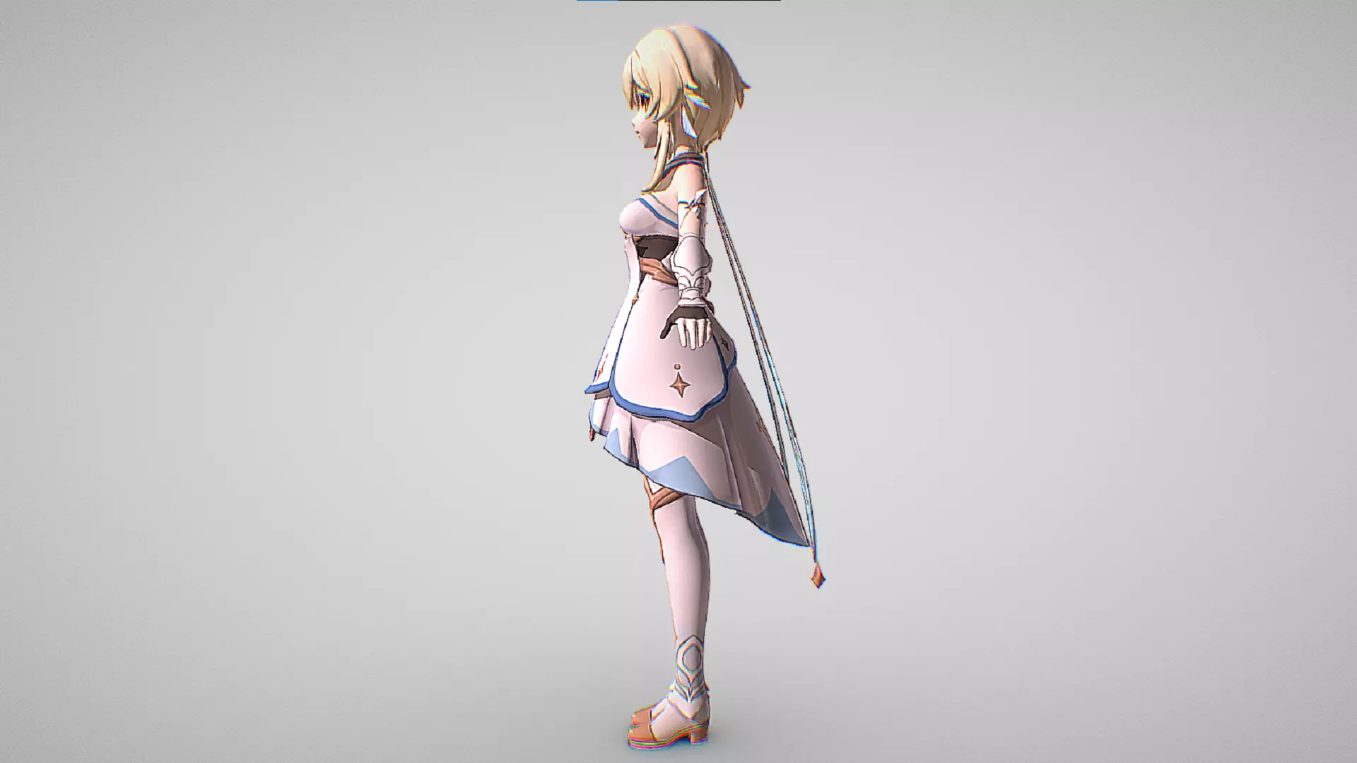 Lumine - Genshin Impact - Cute Anime Girl Character Low-poly 3D model_5