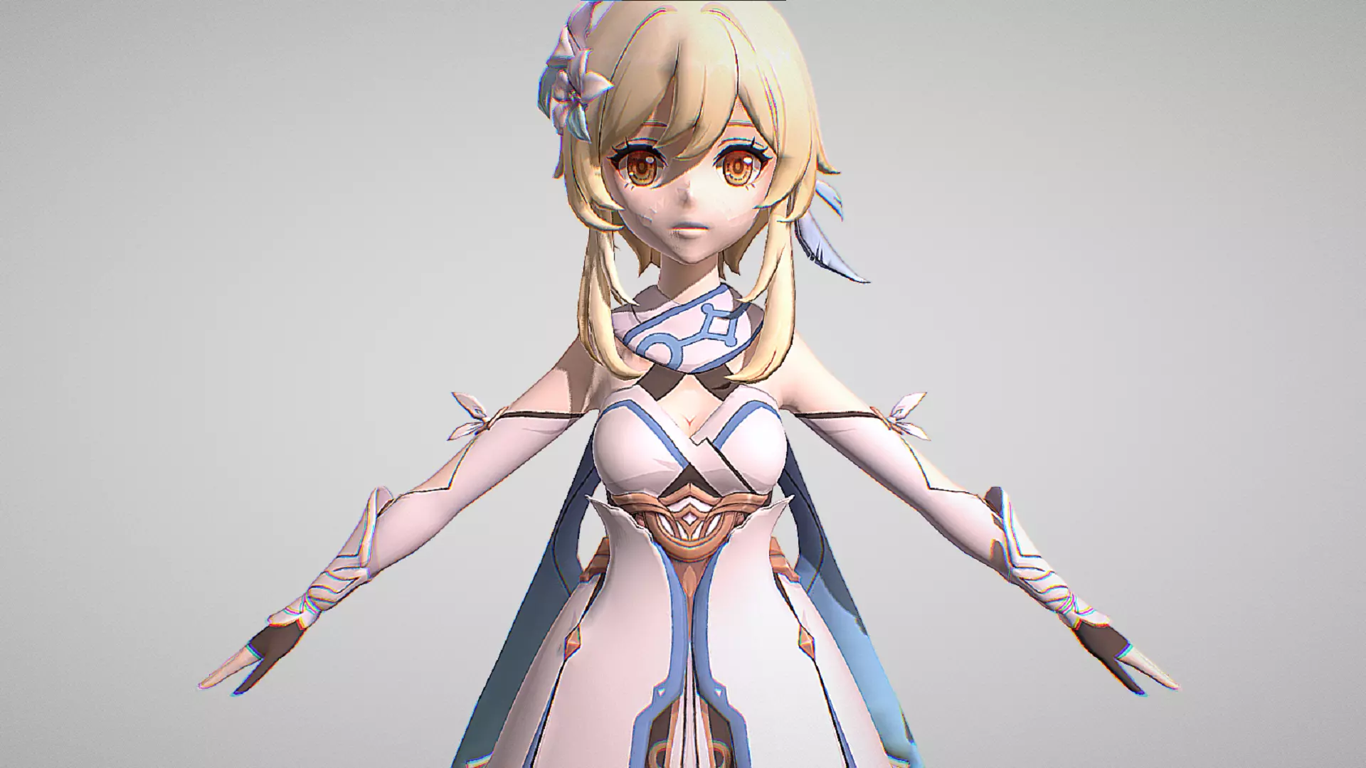 Lumine - Genshin Impact - Cute Anime Girl Character Low-poly 3D model_0