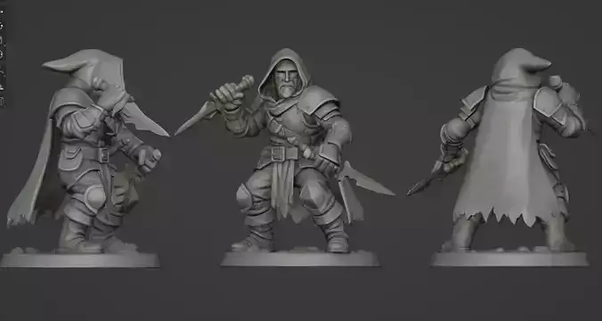 DND Hero Greatsword Knight Print Ready STL Pre Supported 32mm 75mm Keyed