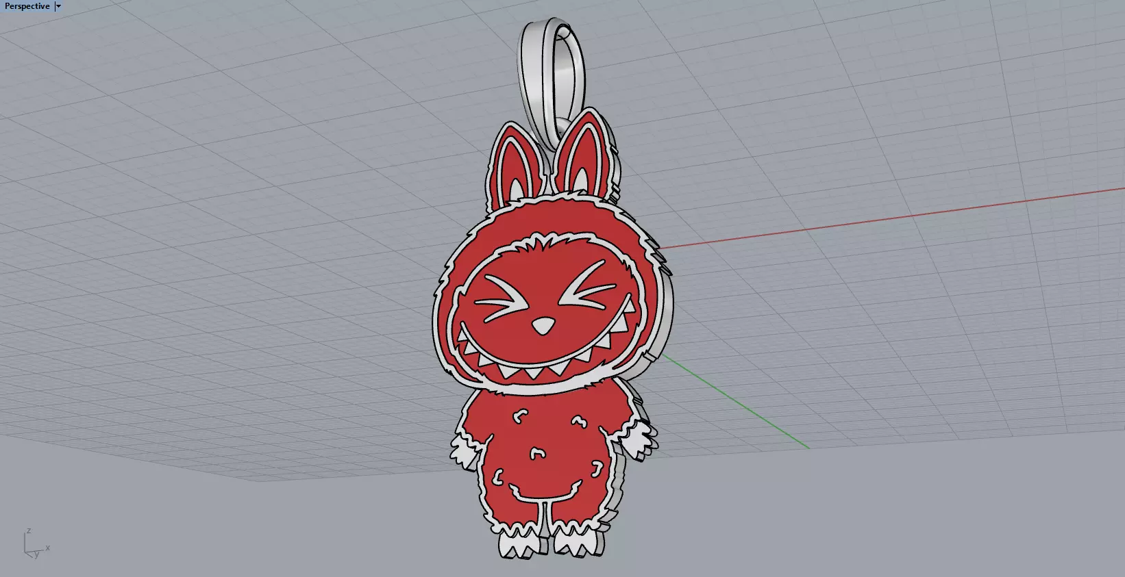 Labubu pendant model 1397 3D print model_8