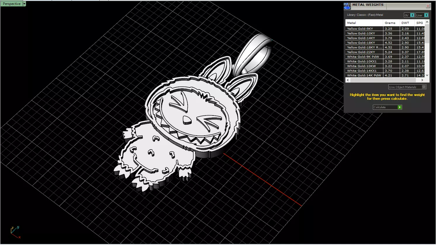 Labubu pendant model 1397 3D print model_4