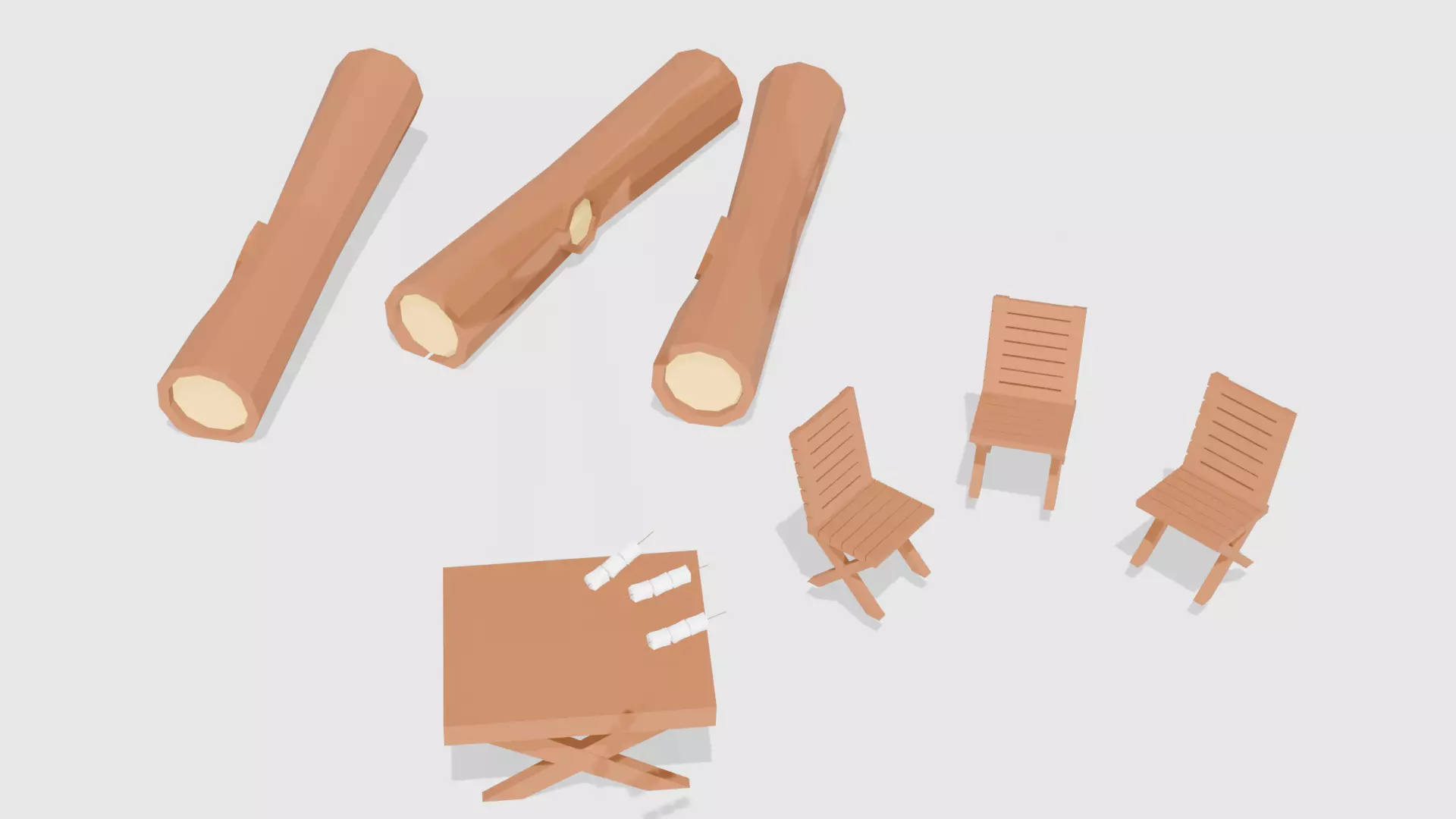 Complete low poly Camping Pack Low-poly 3D model_6