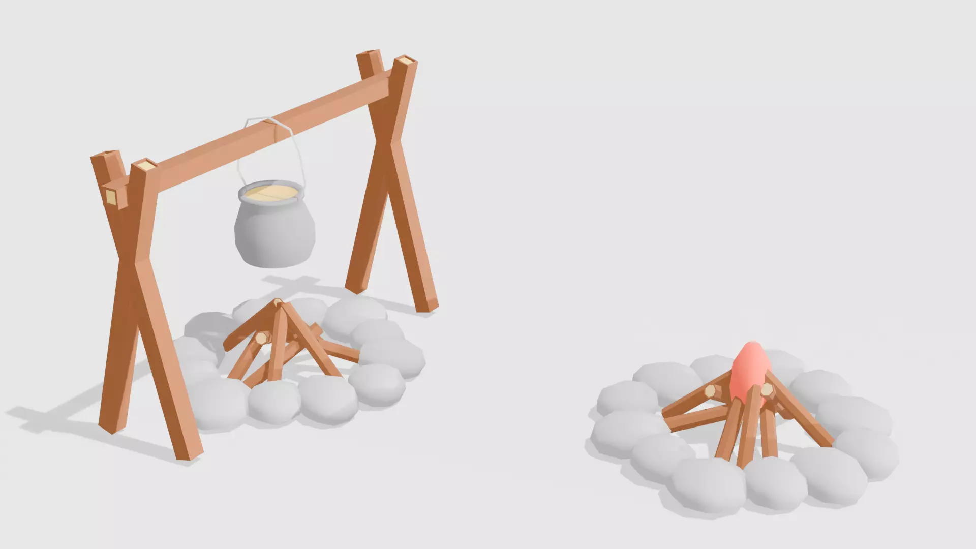 Complete low poly Camping Pack Low-poly 3D model_3