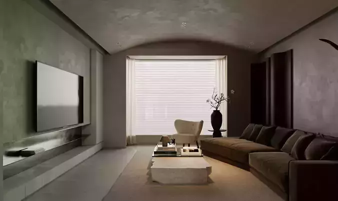 Wabi-sabi style living room