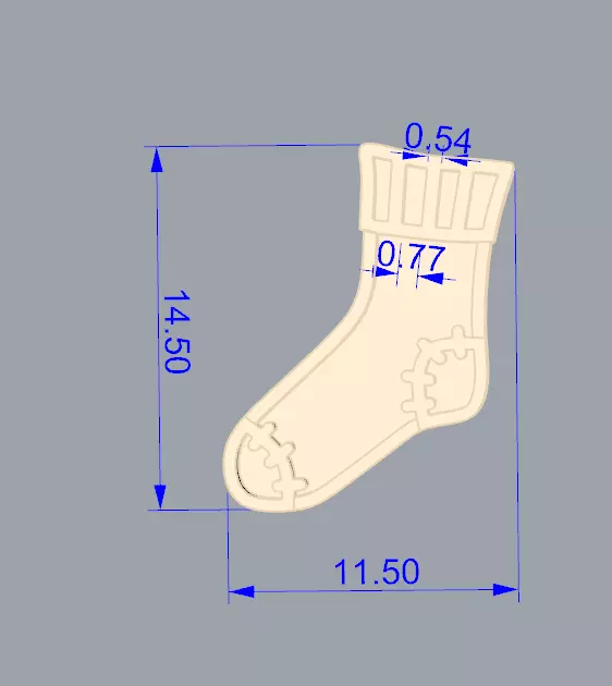 Cozy Autumn Knit Sock Enamel 3D Peintable Jewelry Model  3D print model_3