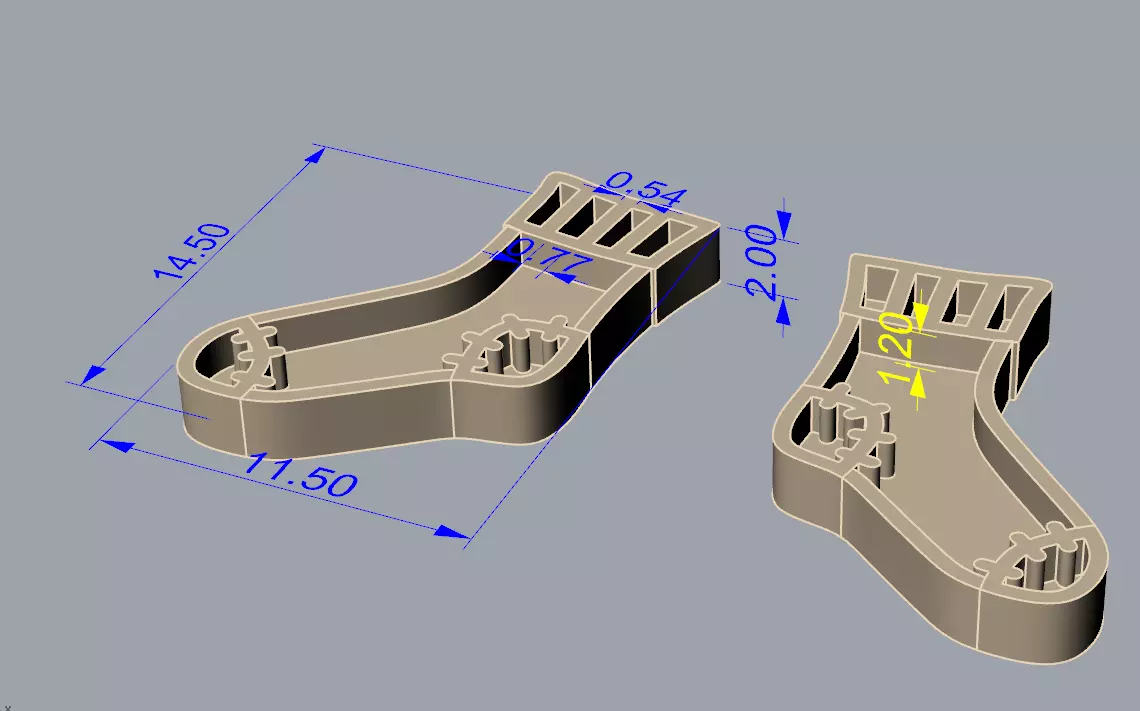 Cozy Autumn Knit Sock Enamel 3D Peintable Jewelry Model  3D print model_1