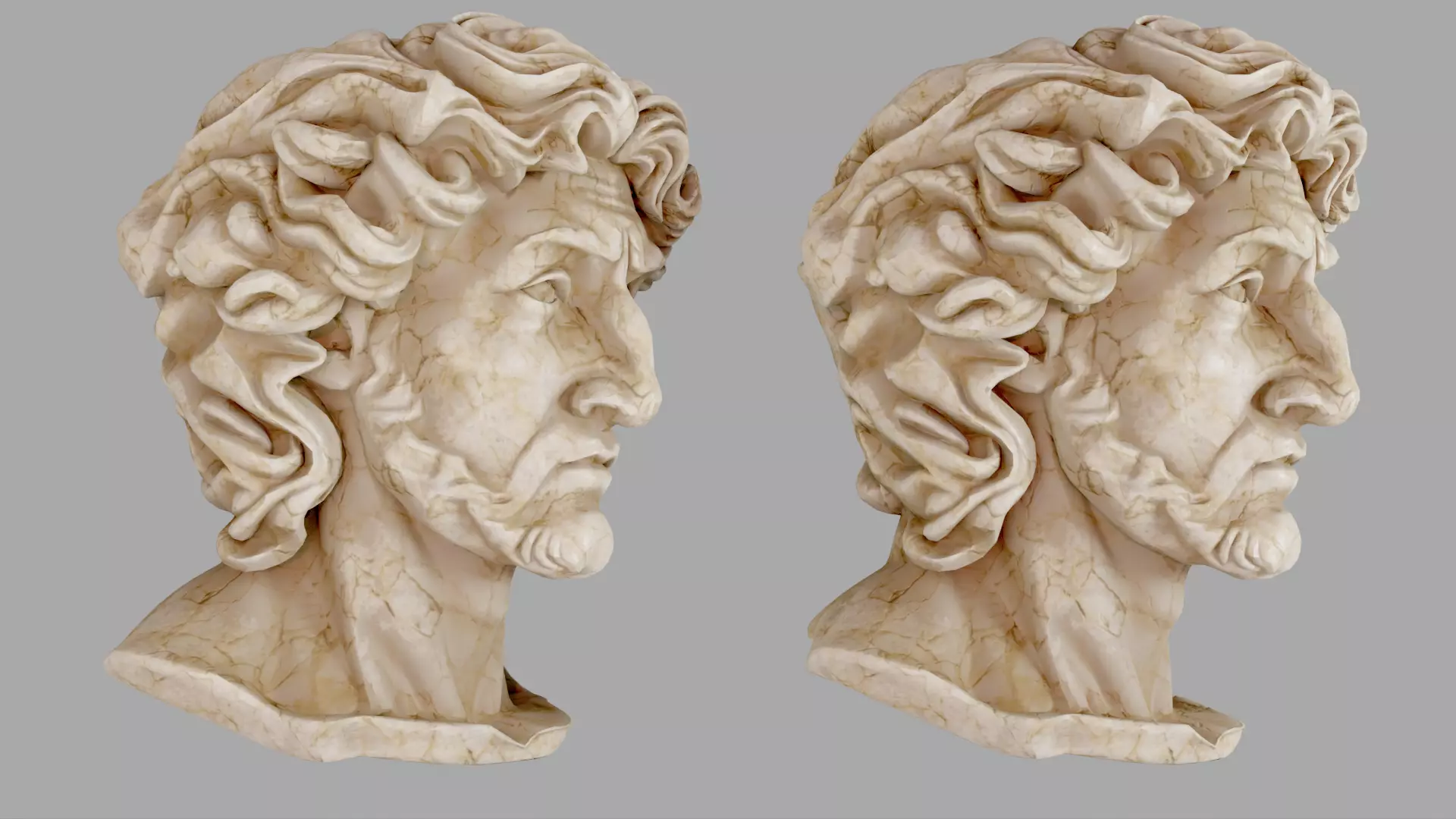 Classical Male Bust Sculpture 3D model_8