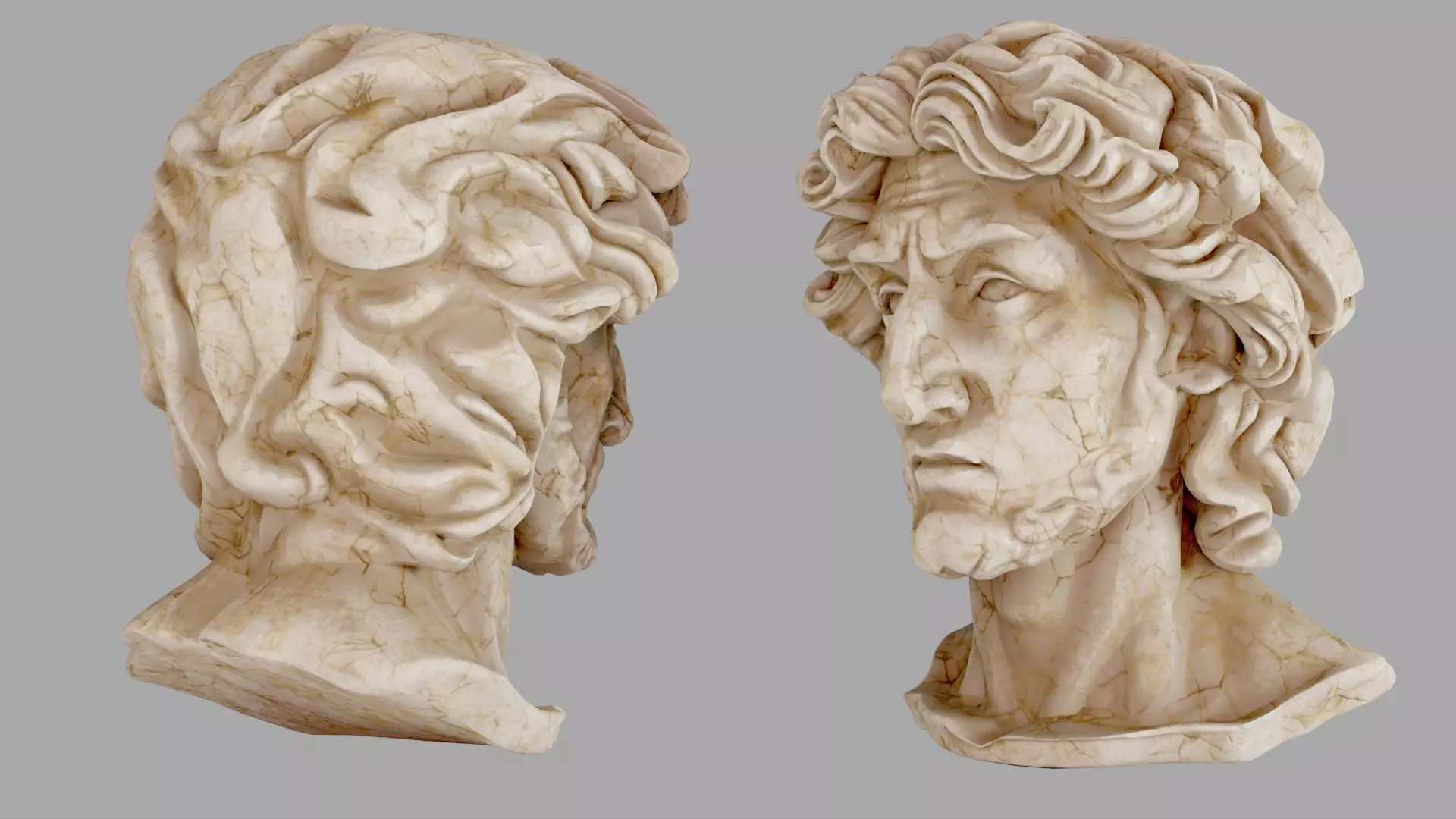 Classical Male Bust Sculpture 3D model_4