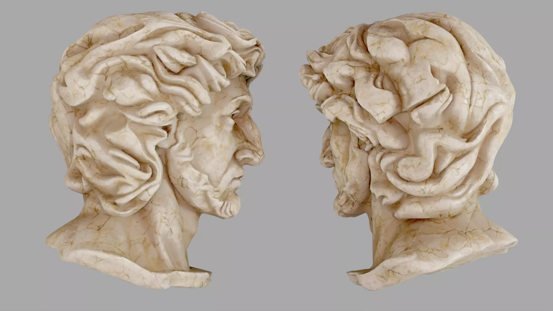 Classical Male Bust Sculpture 3D model_11