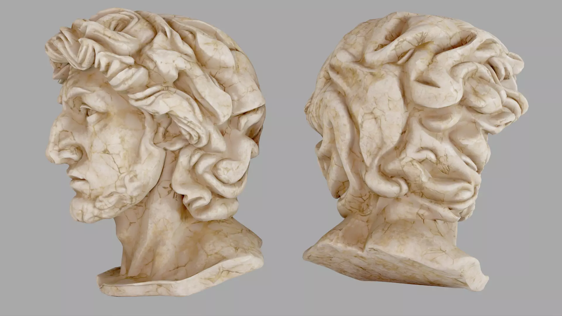Classical Male Bust Sculpture 3D model_12