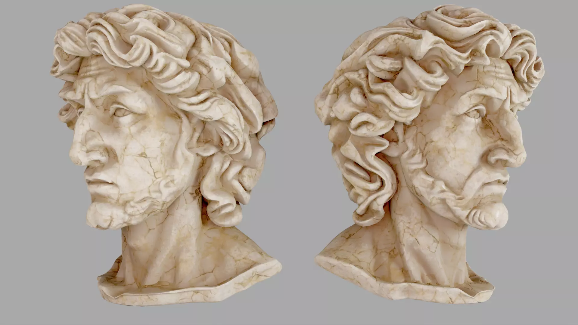 Classical Male Bust Sculpture 3D model_3