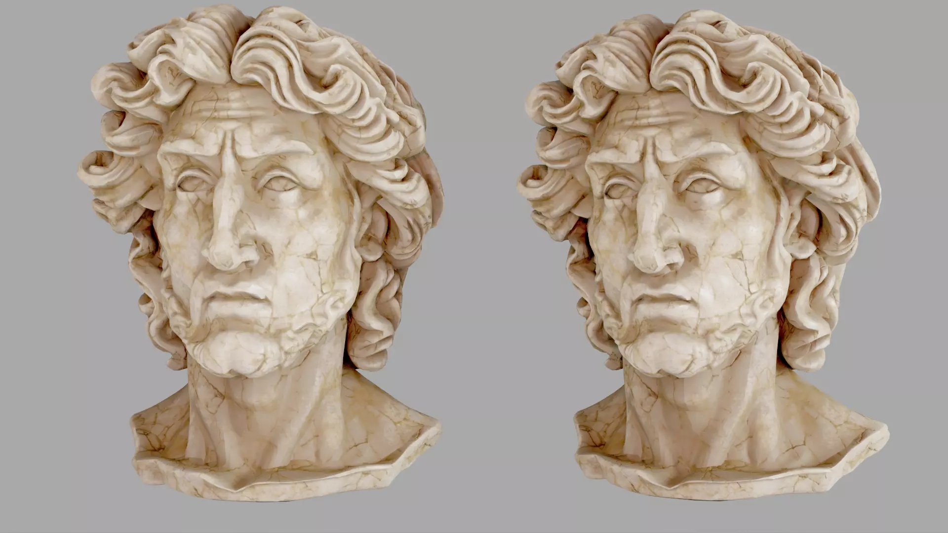 Classical Male Bust Sculpture 3D model_6