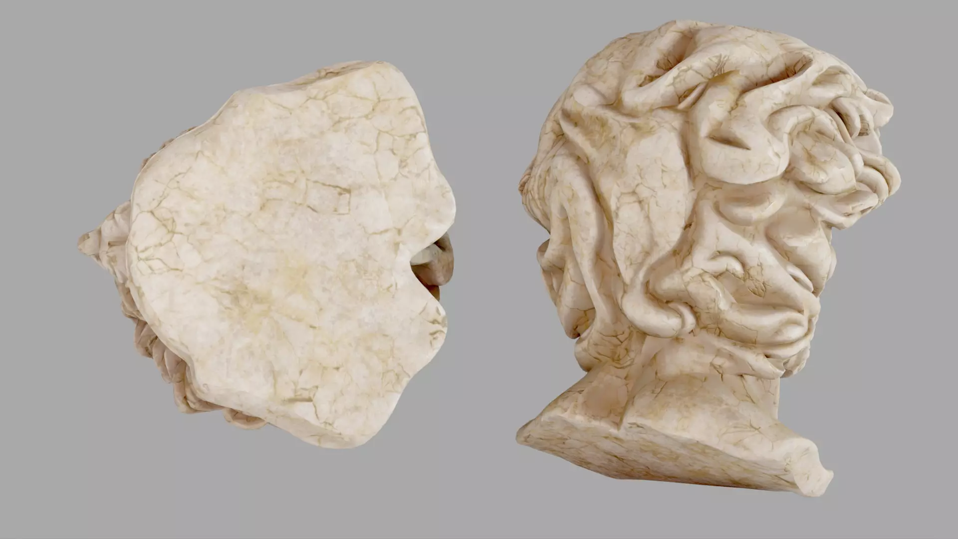 Classical Male Bust Sculpture 3D model_13