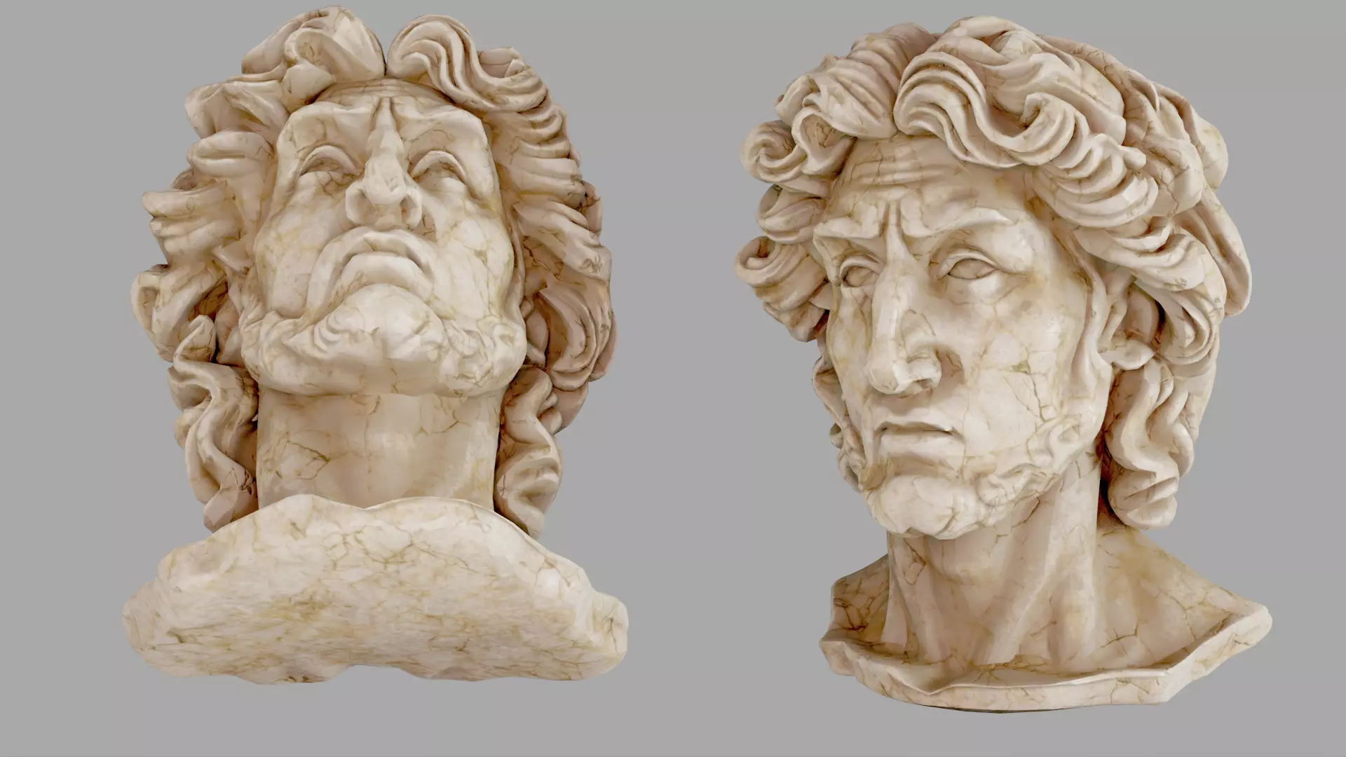 Classical Male Bust Sculpture 3D model_14