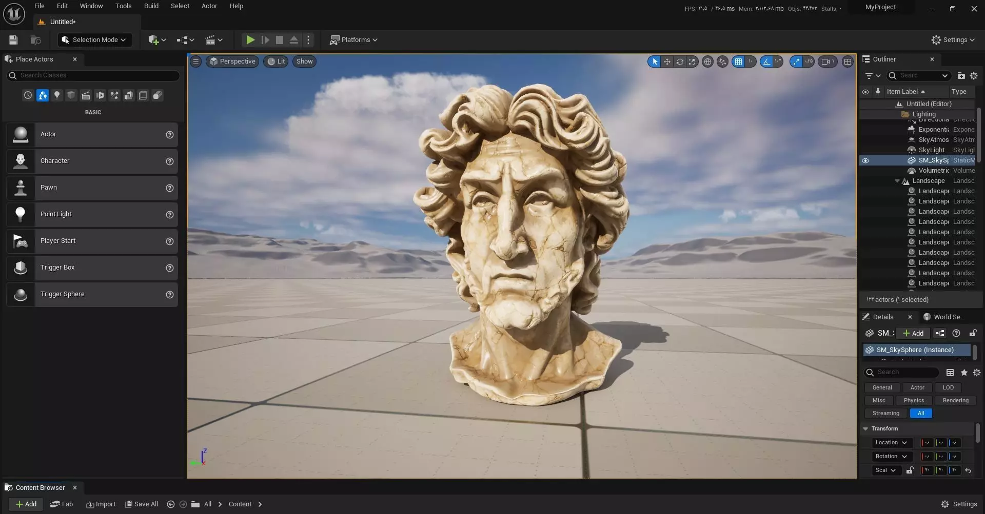 Classical Male Bust Sculpture 3D model_15