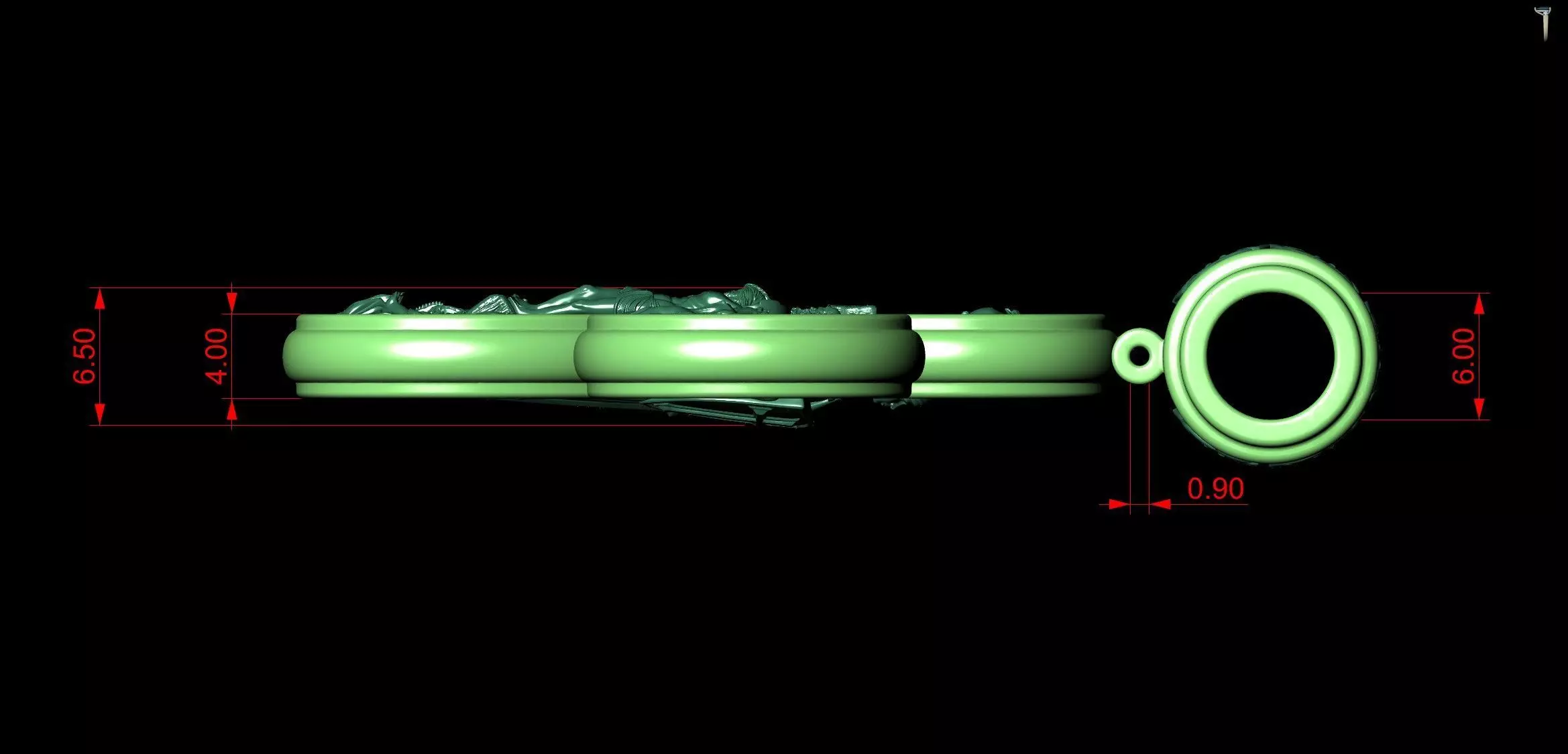 Four Leaf Clover Medal Christian Catholic Double Sided Cross 3D print model_15