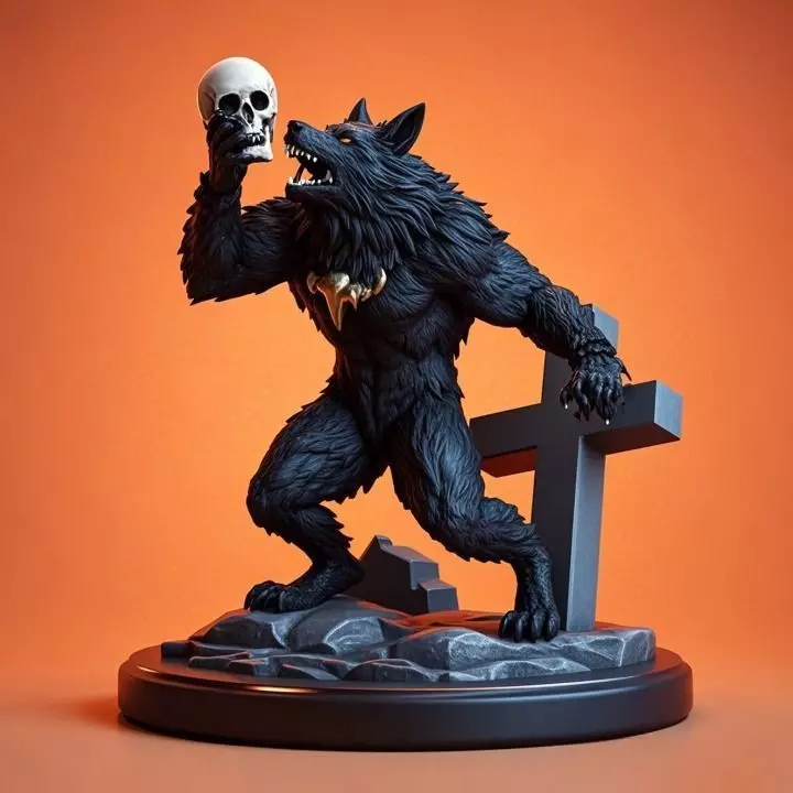 2285COLORFUL Werewolf Howling 3D Model magic 3D print model