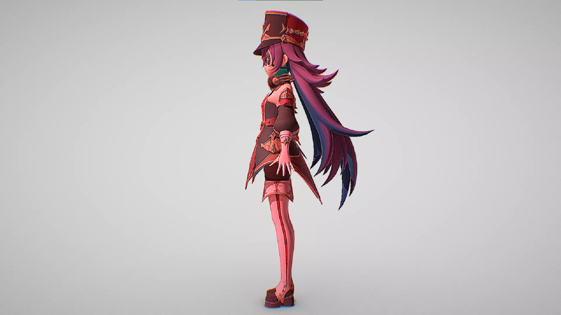 Chevreuse - Genshin Impact - Cute Anime Girl Characters Low-poly 3D model_5