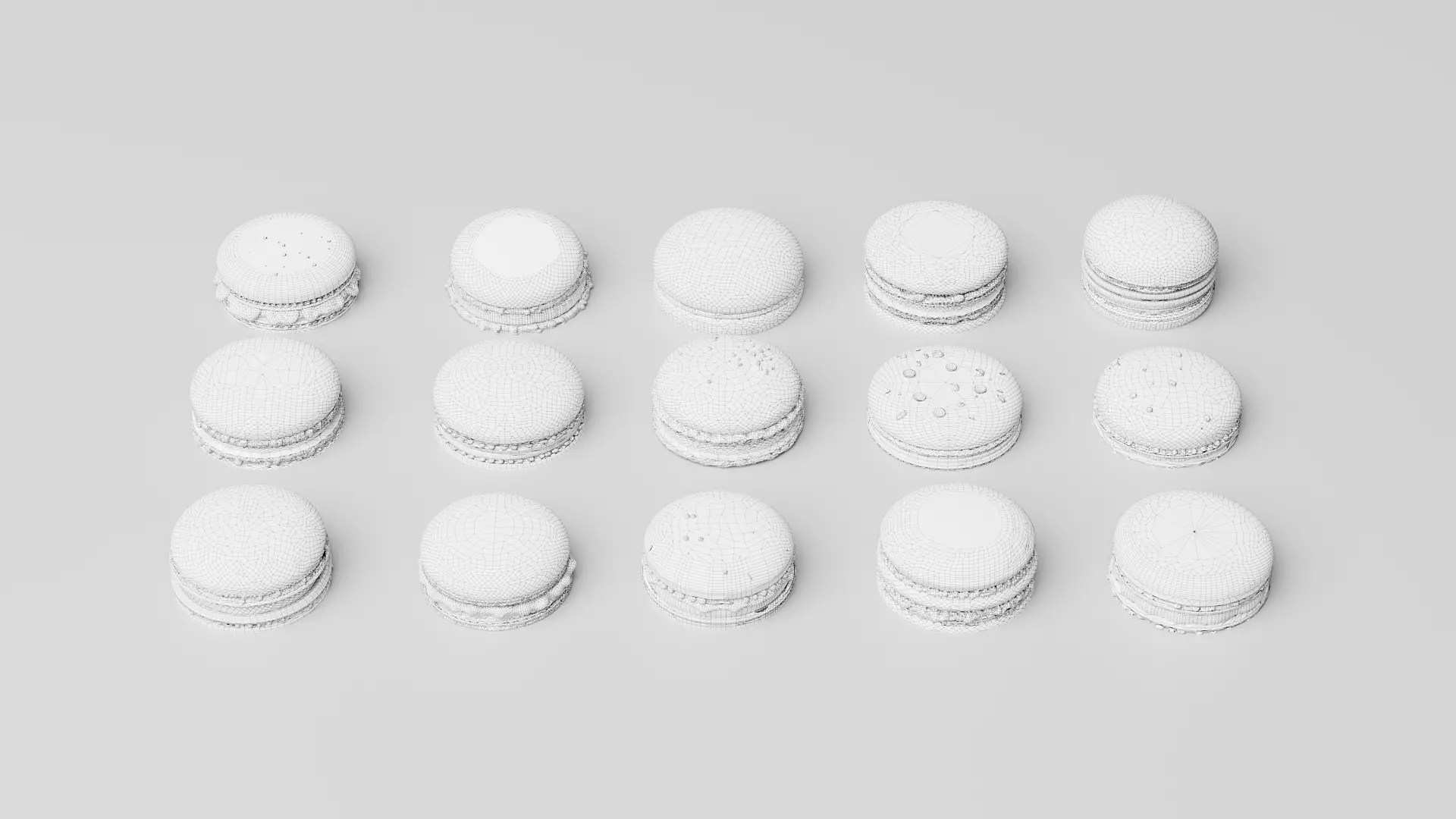 Macaron cake 3D model_5