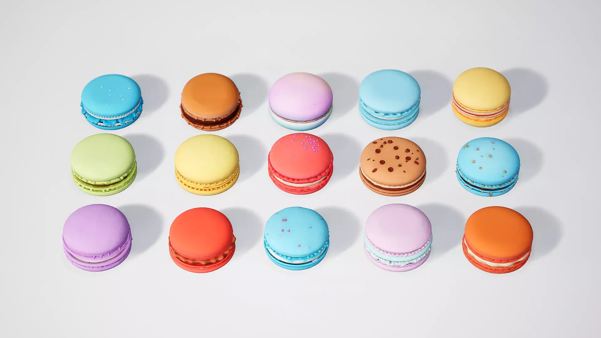 Macaron cake 3D model_0