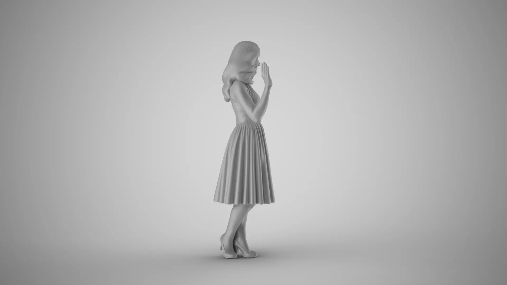 Modest Woman 3D print model_2
