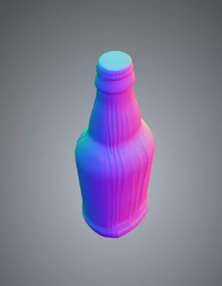 Bottle 4 Low-poly 3D model_2